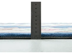 Alfombra tejida a mano con borde en diseño Aubusson 60x90 cm Azul Ming