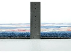 Alfombra tejida a mano con borde en diseño Aubusson 120x170 cm Azul Ming