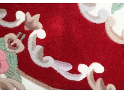Alfombra tejida a mano con borde en diseño Aubusson 120x170 cm Rojo Ming