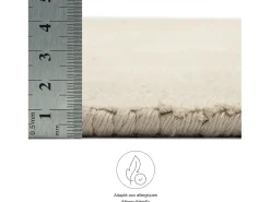 Alfombra tejida a mano de viscosa 70x140 cm Crema Star