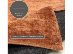 Alfombra tejida a mano de viscosa 240x340 cm Cobre Star