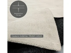 Alfombra tejida a mano de viscosa 170x240 cm Crema Star