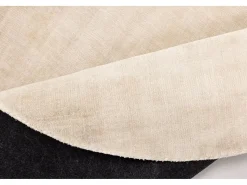 Alfombra tejida a mano de viscosa 150x150 cm Crema Star