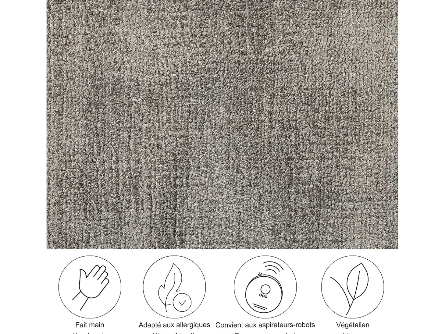Alfombra tejida a mano de viscosa 190x290 cm Gris Star