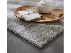 Alfombra tejida a mano de lana y viscosa 60x90 cm Gris Sandiego