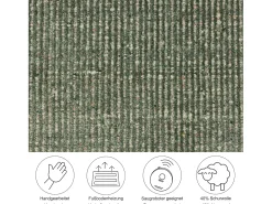 Alfombra UNI a rayas de viscosa y lana 190x290 cm Verde Venus