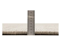 Alfombra UNI a rayas de viscosa y lana 190x190 cm Beige Venus