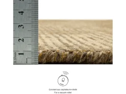 Alfombra UNI a rayas de viscosa y lana 150x150 cm Oro Venus