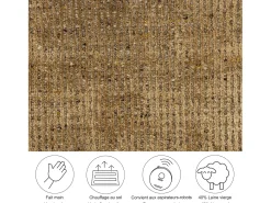 Alfombra UNI a rayas de viscosa y lana 150x150 cm Oro Venus