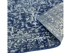 Alfombra vintage - 200x290cm - azul marino, blanco - Nova Antique
