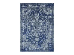 Alfombra vintage - 120x170cm - azul marino, blanco - Nova Antique