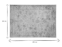 Alfombra vintage de viscosa con estampado gris 160 × 230 cm RYAD