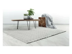 Alfombra 230x160cm, diseño H008Y color plata - Confort y elegancia para su interior.
