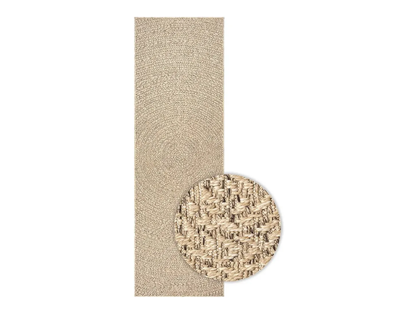 Alfombra ZIZUR apariencia de yute interior y exterior 80x200 cm
