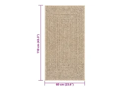 Alfombra ZIZUR apariencia de yute interior y exterior 60x110 cm