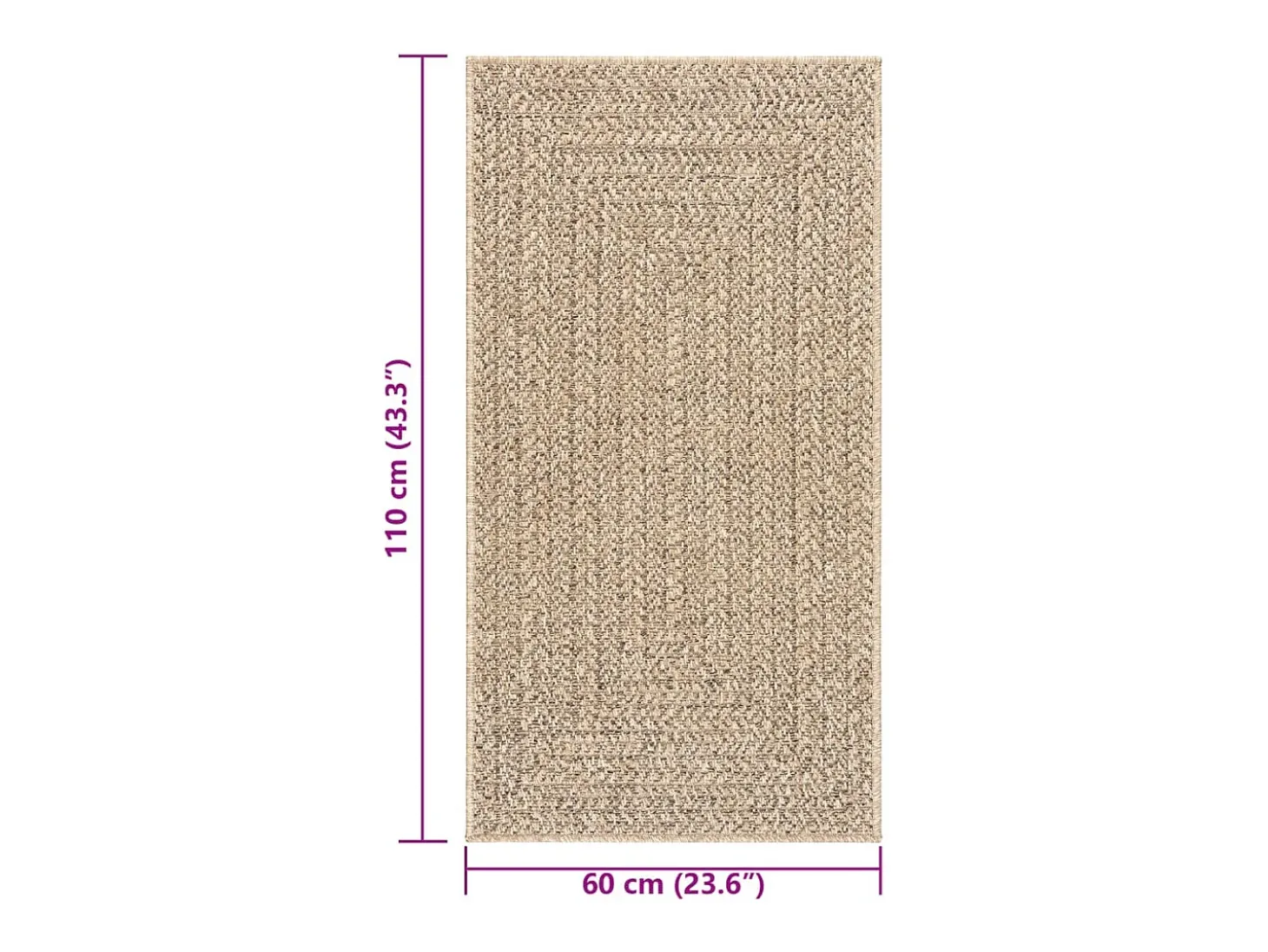 Alfombra ZIZUR apariencia de yute interior y exterior 60x110 cm