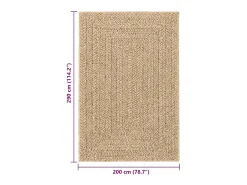Alfombra ZIZUR 200x290 cm efecto yute para interior y exterior