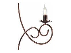 Alma - Lámpara de araña de hierro lacado en negro con decoración. Lámpara de cobre antiguo de 3 luces, 120 cm, Ø50 cm, BL130-3-NR