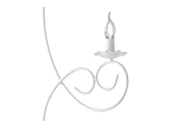 Alma - Lámpara de araña de hierro lacado en blanco con decoración. Lámpara de techo efecto shabby chic 3 luces 120 - Ø50 - BL130-3-BCO