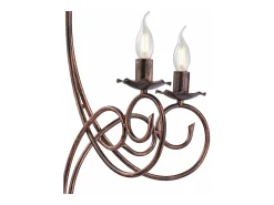 Alma - Lámpara de araña de hierro lacado en negro con decoración. Lámpara de cobre antiguo, 5 luces, 120 cm, Ø57 cm, BL130-5-NR