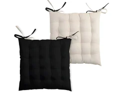Almohadilla de silla bicolor con lazos 40 x 40 cm