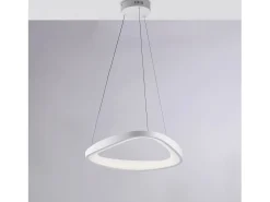 Anna Lámpara de suspensión triangular en metal y aluminio lacado blanco con LED integrado y cables eléctricos orientables 130 Ø50 BL249-S50T