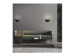 Aplique a pared modelo Pang acabado negro, 16cm(alto) 29cm(ancho) 15cm (fondo)