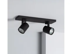 Aplique Aluminio Gylu 2 Focos para Bombilla GU10 Negro