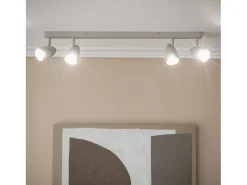 Aplique Aluminio Rectangular Adrien 4 Focos Gris Piedra