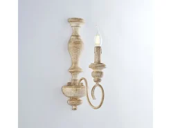 Aplique Cascina en madera y hierro blanco y gris tórtola 1 luz .13 P.21 BL265-AP1-BT