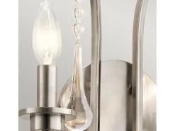 Aplique clásico de acero peltre y cristal 2 luces E14 Karlee