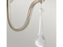 Aplique clásico de acero peltre y cristal 2 luces E14 Karlee