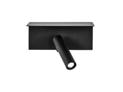Aplique Con Foco Orientable Modelo Leonardo En Negro Con Usb
