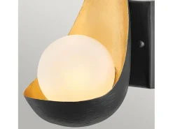 Aplique contemporáneo de acero dorado negro mate 1 luz G9 3 LED 3000 K 300 lm Ren