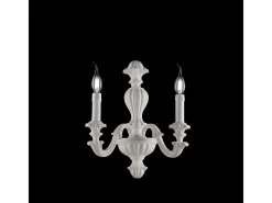 Aplique de madera shabby blanco Leonardo, 2 luces, .29 P.19 BL180-AP2-BCO