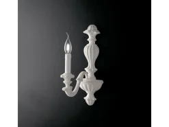 Aplique de madera shabby blanco Leonardo, 1 luz, 14 cm, 24 cm, BL180-AP1-BCO