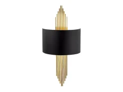 Aplique de metal - lámpara Ancho 22 x Alt. 75 cm - Negro y dorado - SANGARIUS