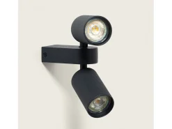 Aplique de Pared Aluminio Aritz 2 Focos Negro