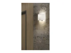 Aplique de pared Amsterdam de estilo clásco- Alt. 21 cm - interior- acero y niquel satinado- pantalla cinta plisada negra- E27 Ø45 Máx. 40W- IP20