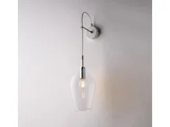 Aplique de pared Ares de hierro con cristal pyrex transparente 1 luz .14 P.21 BL273-AP1-TR