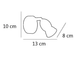 Aplique de pared Bala acabado en negro, 10cm(alto) 8cm(ancho) 13cm(largo)