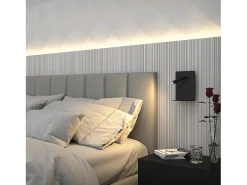Aplique de pared BALTIC estilo moderno - LED SMD 3W - 251lm y 3K- USB - 350º - on&off - 30.000 horas - IP20 - acero y negro