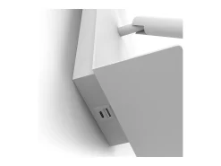 Aplique de pared BALTIC estilo moderno - LED SMD 3W - 251lm y 3K- USB - 350º - on&off - 30.000 horas - IP20 - acero y blanco