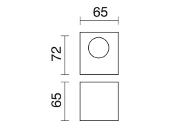 Aplique de pared BRICK estilo moderno de aluminio - Ancho 6,5 x Alt. 7,2 cm - aluminio cepillado - LED SMD 3W - 3K - up&down - 110º - IP20