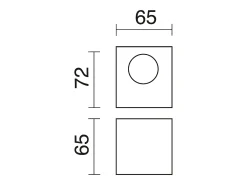 Aplique de pared BRICK estilo moderno de aluminio - Ancho 6,5 x Alt. 7,2 cm - aluminio cepillado - LED SMD 3W - 3K - 110º - IP20