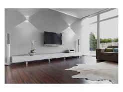 Aplique de pared BRICK estilo moderno de aluminio - Ancho 12 x Alt. 12 cm - aluminio cepillado - LED SMD 2x 5W - 3K - up&down - 67º - IP44