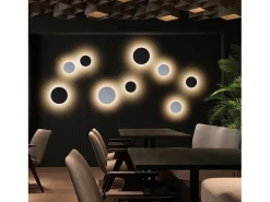 Aplique de pared CIRCULAR estilo moderno y versátil - D.ø20 cm - LED SMD 9W - 890lm y 3k - aluminio y negro