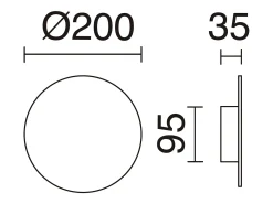 Aplique de pared CIRCULAR estilo moderno y versátil - D.ø20 cm - LED SMD 9W - 890lm y 3k - aluminio y blanco