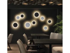 Aplique de pared CIRCULAR estilo moderno y versátil - D.ø25 cm - LED SMD 13W - 1155lm y 3k - aluminio y negro