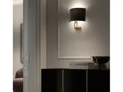 Aplique de pared CLASSICAL estilo clásico-interior- acero-niquel satinado- pantalla algodón beige-E27 MÁX. 40W- IP20